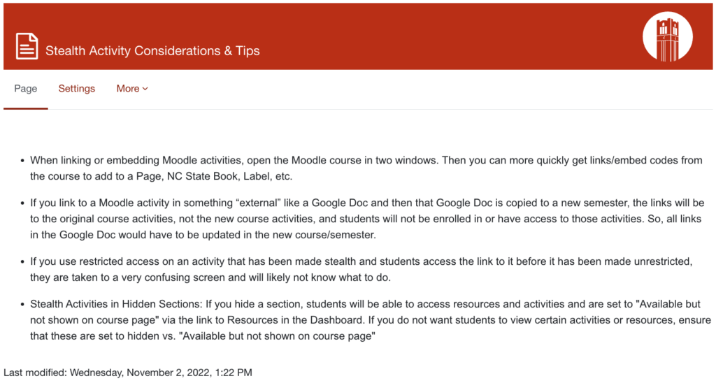 This is a screenshot of a Moodle page from within a self-paced course. 